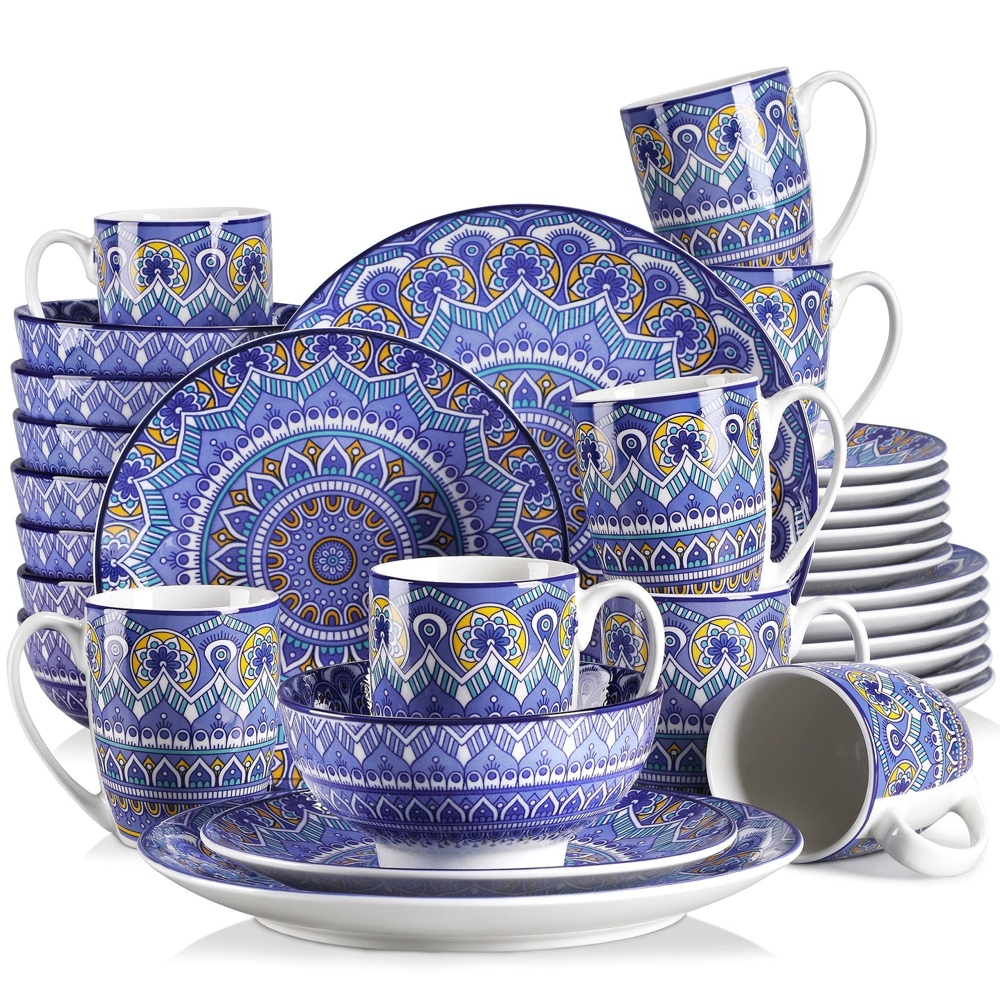 Pre-Order Set Bộ Đồ Ăn Bằng Sứ Màu Xanh Lá Cây Họa Tiết Boho - Cocolilistore