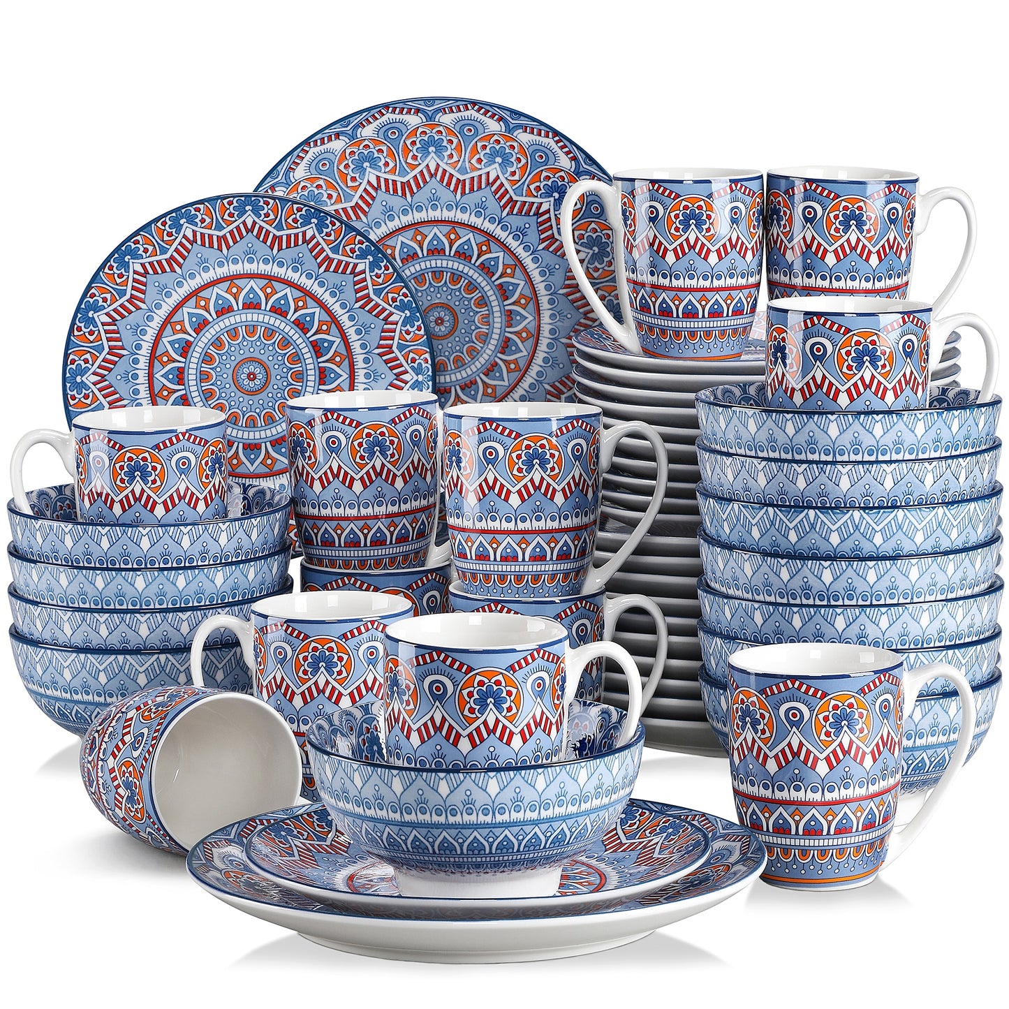 Pre-Order Set Bộ Đồ Ăn Bằng Sứ Màu Xanh Lá Cây Họa Tiết Boho - Cocolilistore
