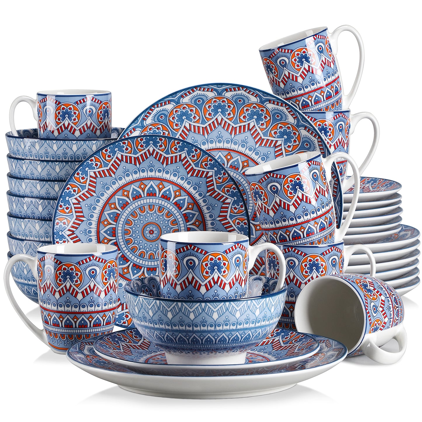 Pre-Order Set Bộ Đồ Ăn Bằng Sứ Màu Xanh Lá Cây Họa Tiết Boho - Cocolilistore