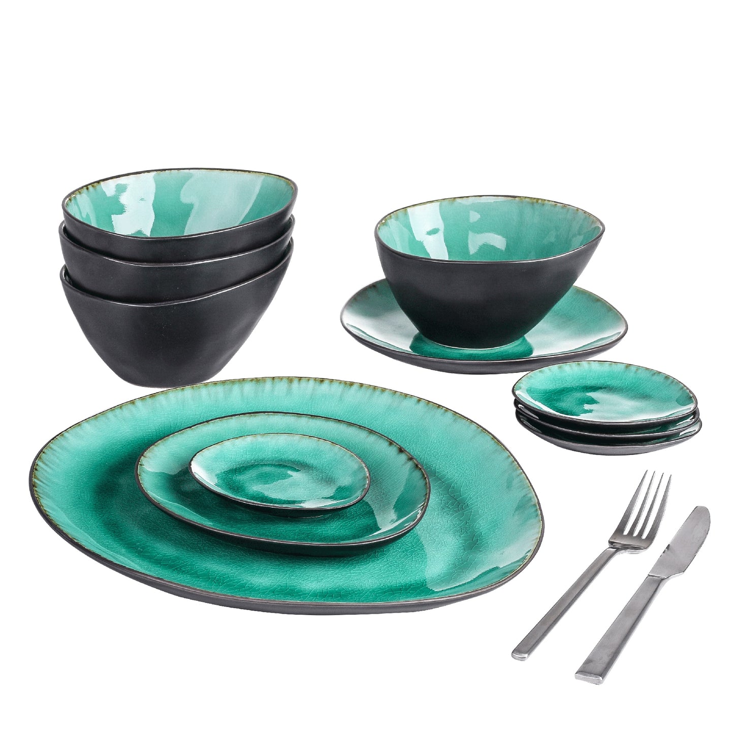 Pre-Order Bộ Đồ Ăn Tối Bằng Gốm Sứ Cổ Điển 11 Món Với 4 * Đĩa & Bát Nhúng, 1 * Đĩa Ăn Tối 2 * Bộ Đĩa Tráng Miệng - Cocolilistore
