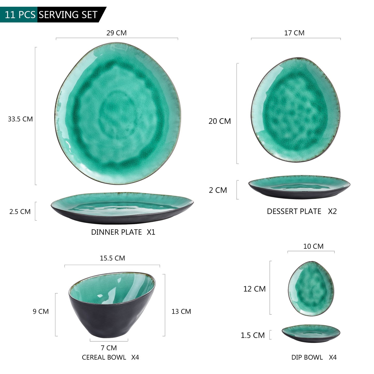 Pre-Order Bộ Đồ Ăn Tối Bằng Gốm Sứ Cổ Điển 11 Món Với 4 * Đĩa & Bát Nhúng, 1 * Đĩa Ăn Tối 2 * Bộ Đĩa Tráng Miệng - Cocolilistore
