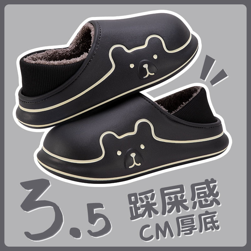 Pre Order - Giày Sang Trọng Dành Cho Phụ Nữ, Giày Nữ Đi Trong Nhà Chống Thấm Nước, Giày Hoạt Hình Gấu Dễ Thương - Cocolilistore