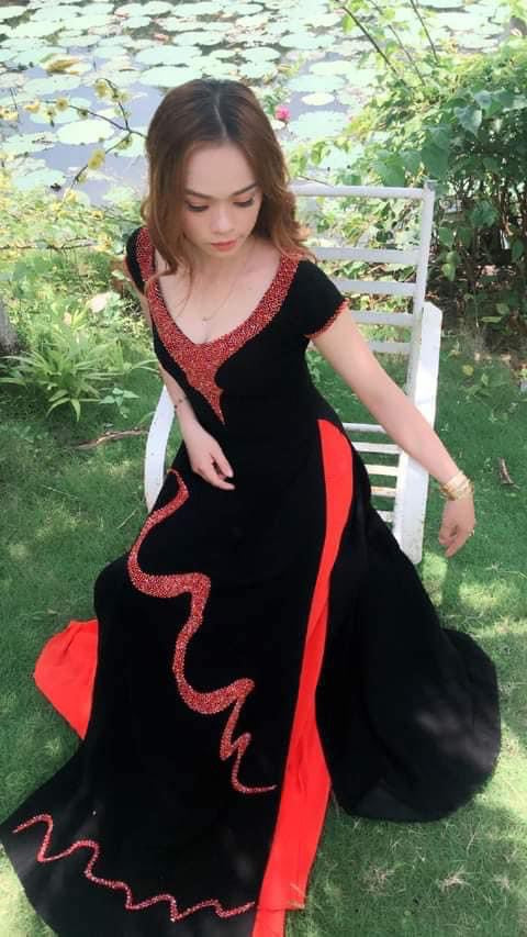 S59 3692 only áo - Áo dài thiết kế chiffon 4 tà tay ngắn