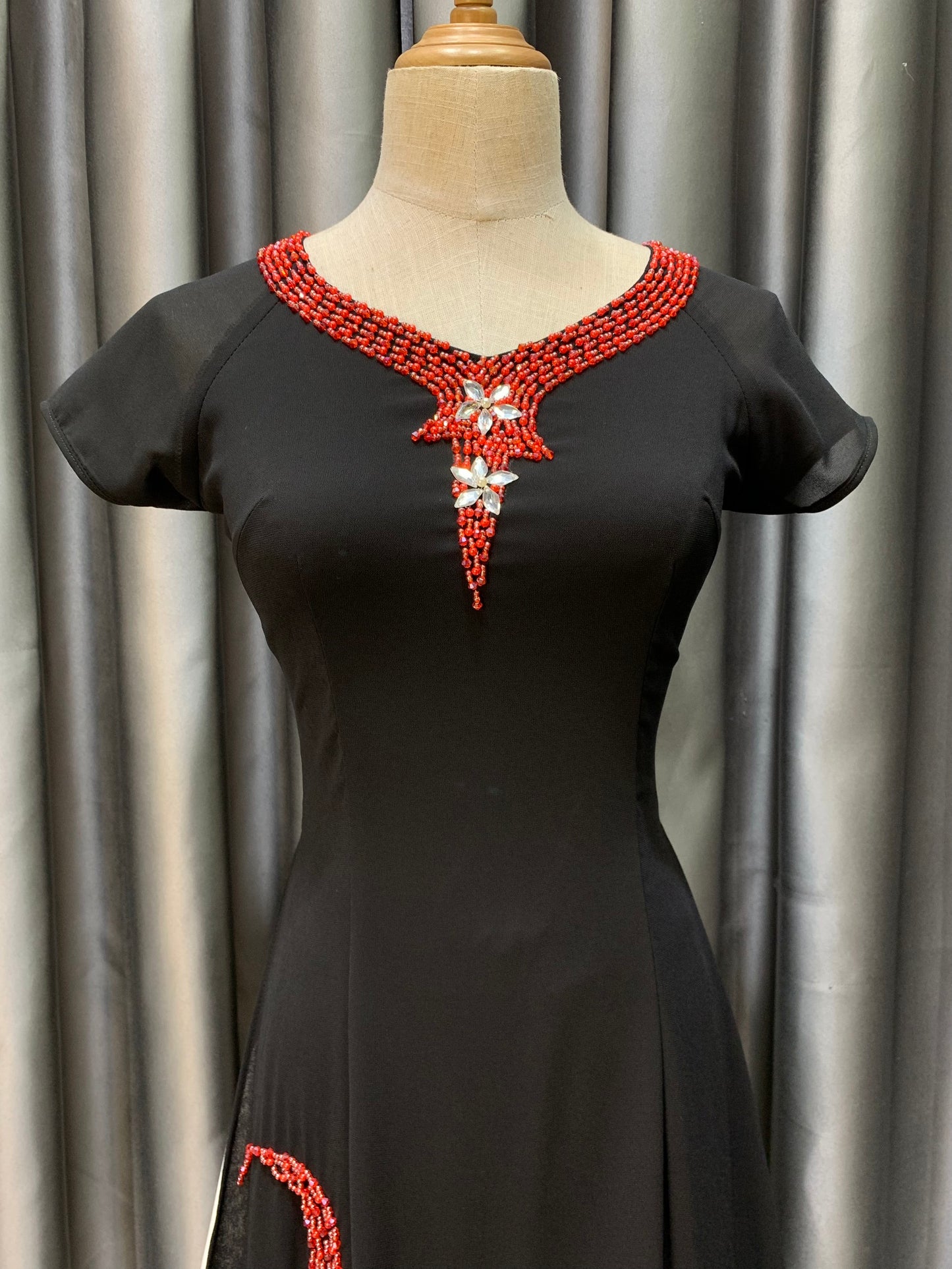 S59 3692 only áo - Áo dài thiết kế chiffon 4 tà tay ngắn