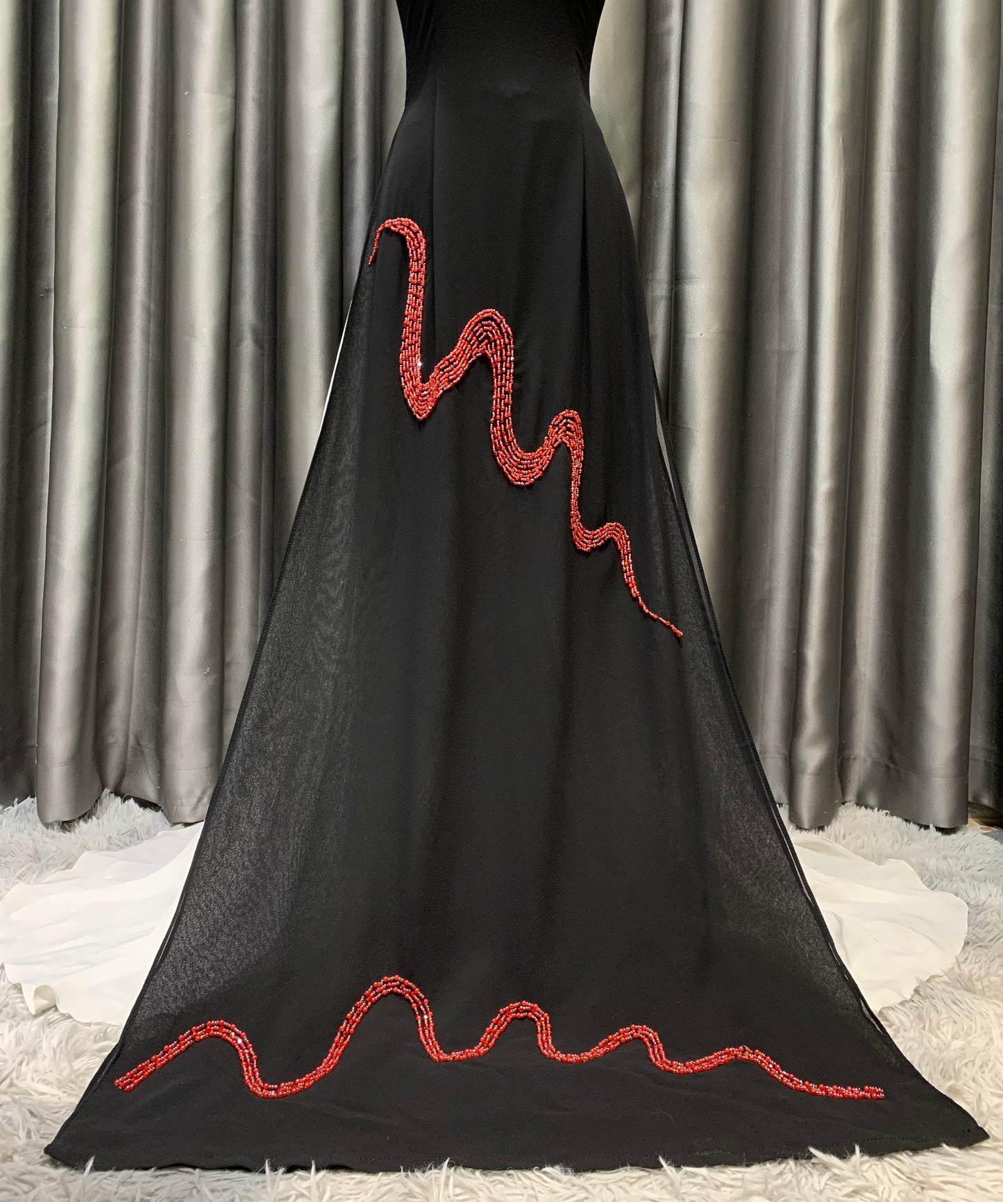 S59 3692 only áo - Áo dài thiết kế chiffon 4 tà tay ngắn