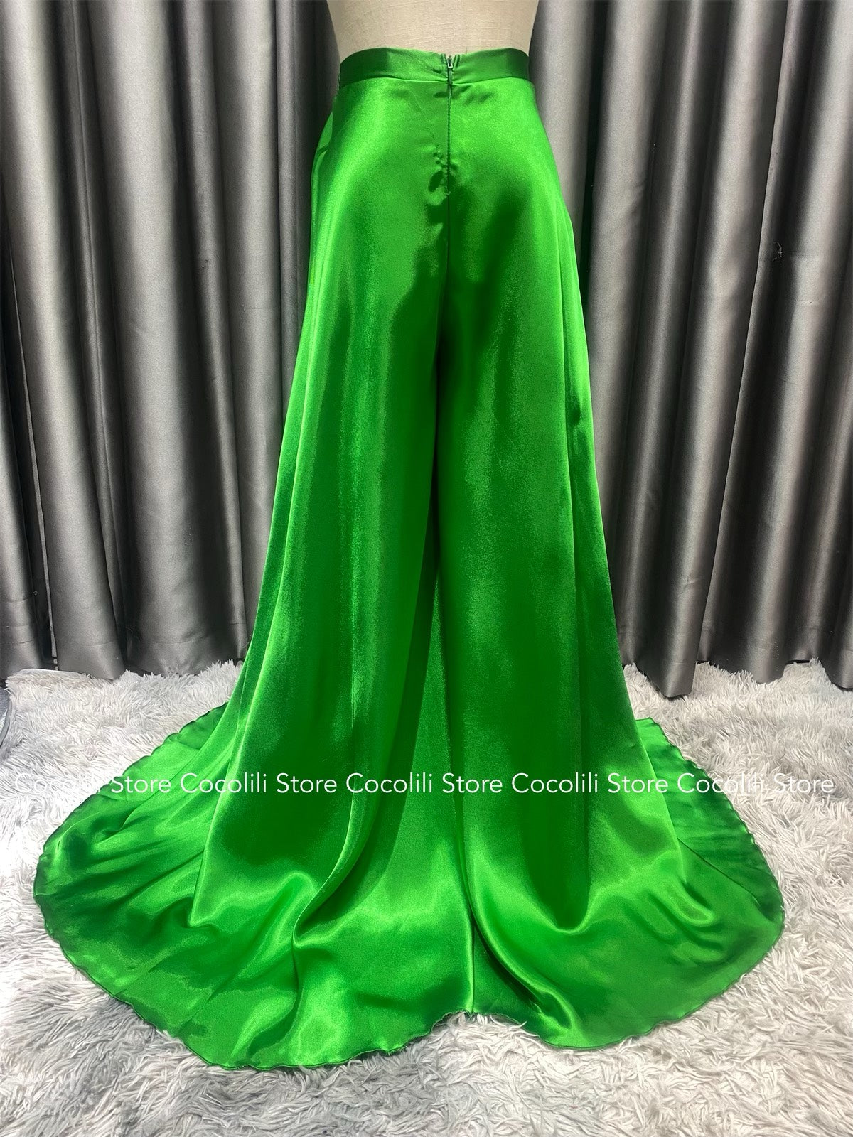 QV08 - Quần váy lụa phi nhật nam Xanh lá