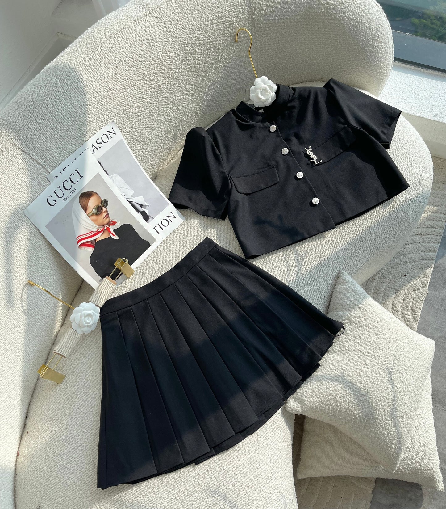 VC01 4357 - Set áo khoác + chân váy hàng cao cấp.