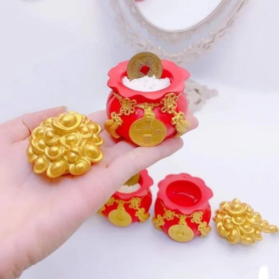HỦ TIỀN VÀNG ĐỰNG MUỐI ĐỰNG GẠO 6 Cách đặt 3 hũ gạo, muối, nước trên bàn thờ để chiêu tài hút lộc? – Cocolilistore