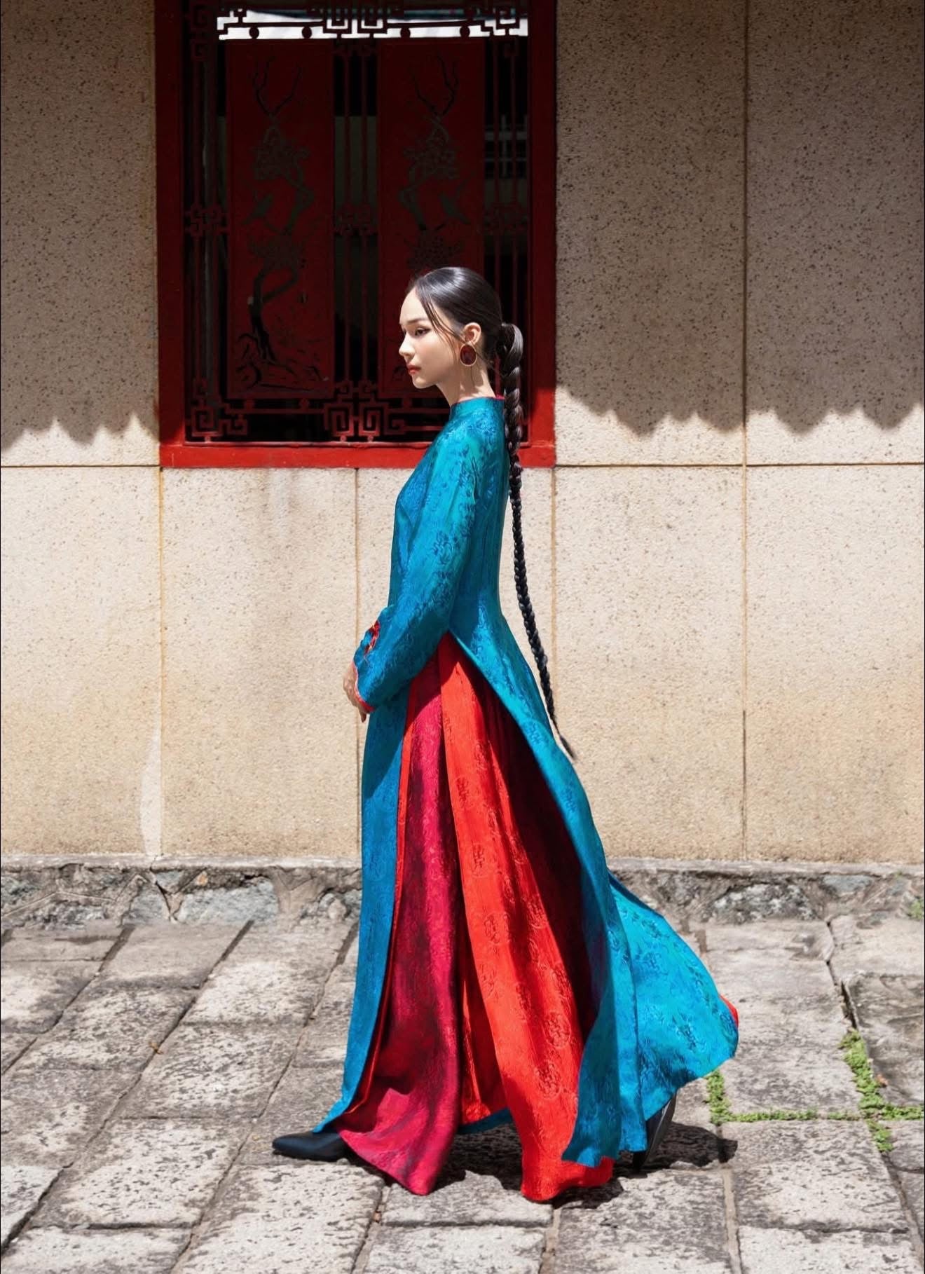 Áo dài lụa tơ tằm nha xá