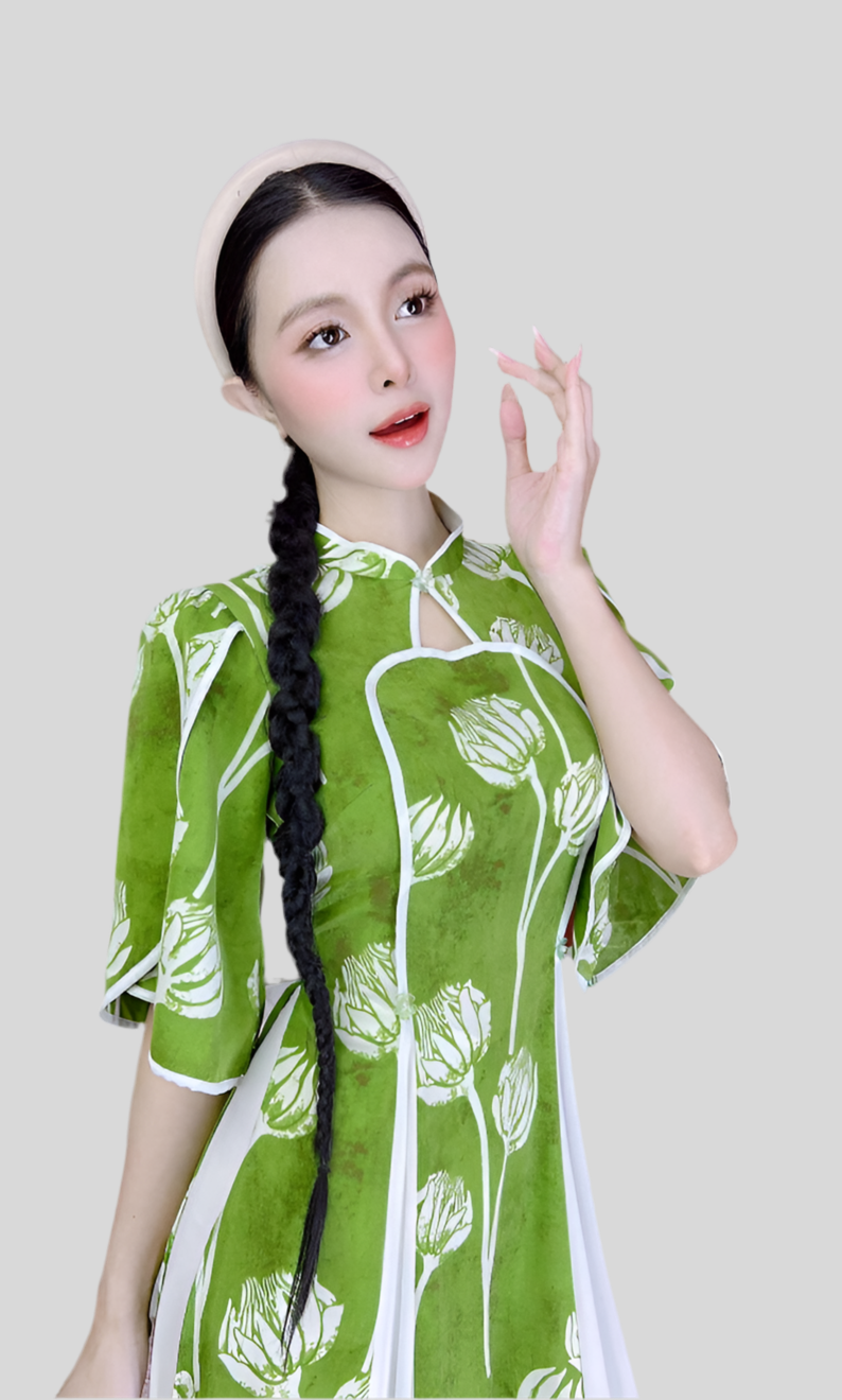 AD2894 Áo only - Áo dài 2 tà đình tranh