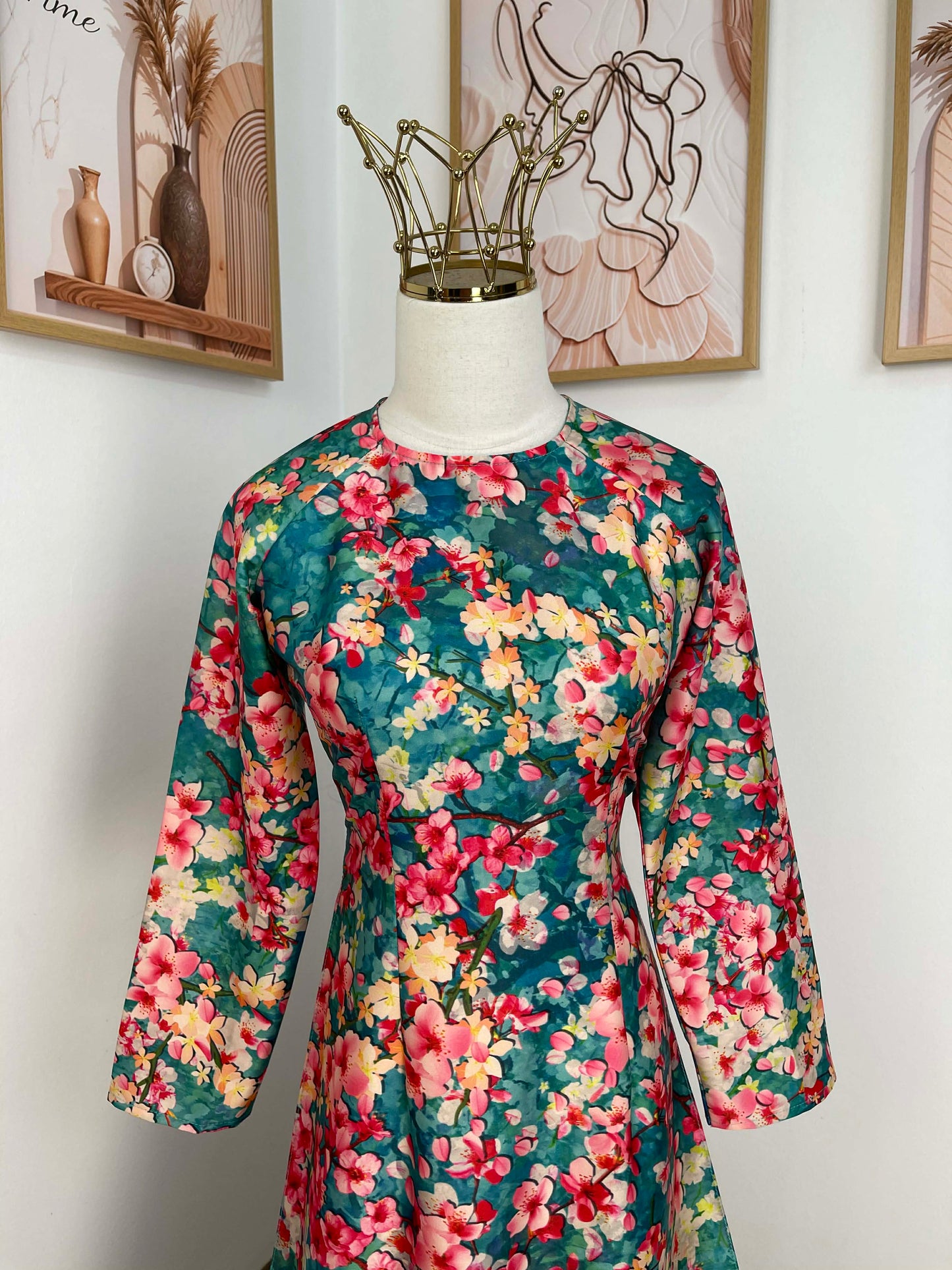 H407 1766 Áo only - Áo dài lụa kim sa phú quý