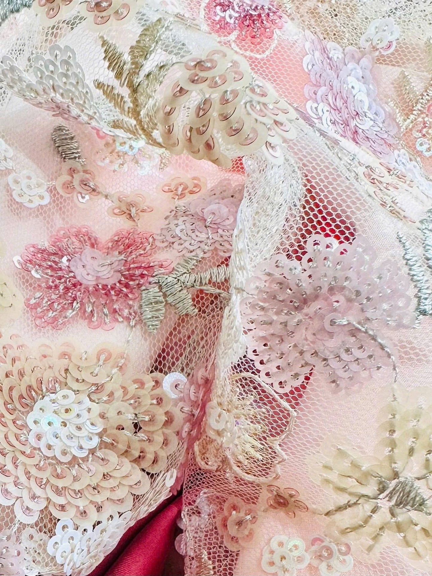 H508 2160 Áo Only - Áo dài kimsa hồng hoa nhỏ