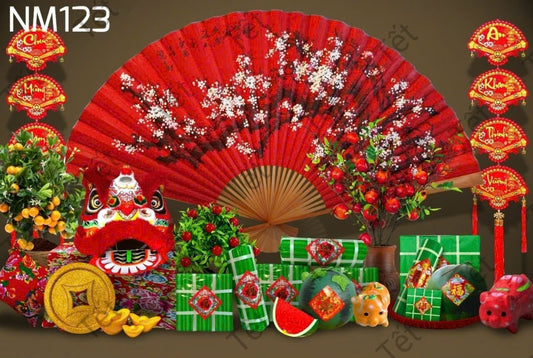 Super High Quality Back Drop. Code (NM123) for Tet Vietnamese New Year