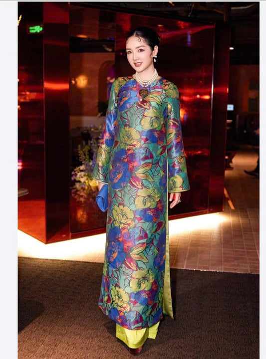H160 Áo only - Áo dài vải tafta in sắc màu