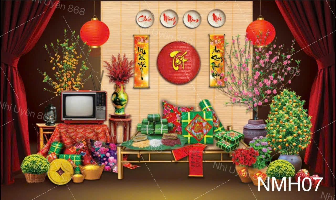 Super High Quality Back Drop. Code (NMH07) for Tet Vietnamese New Year