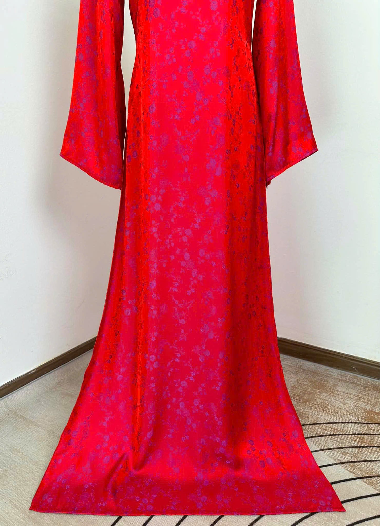 H919 Áo only no pants - Áo dài dáng suông lụa silk óng tuyết mai