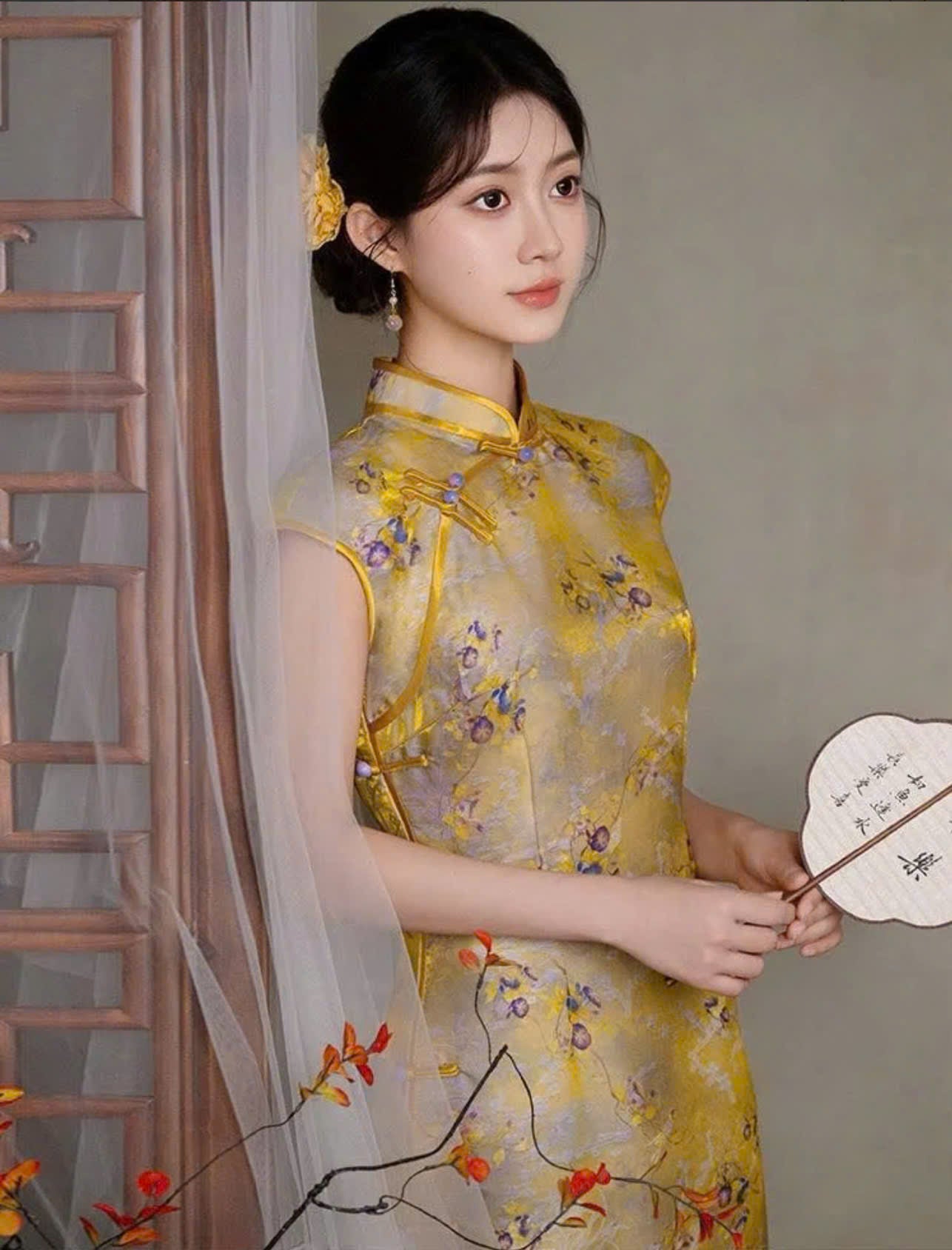 CS13 - Sườn xám dài Hoàng kim an