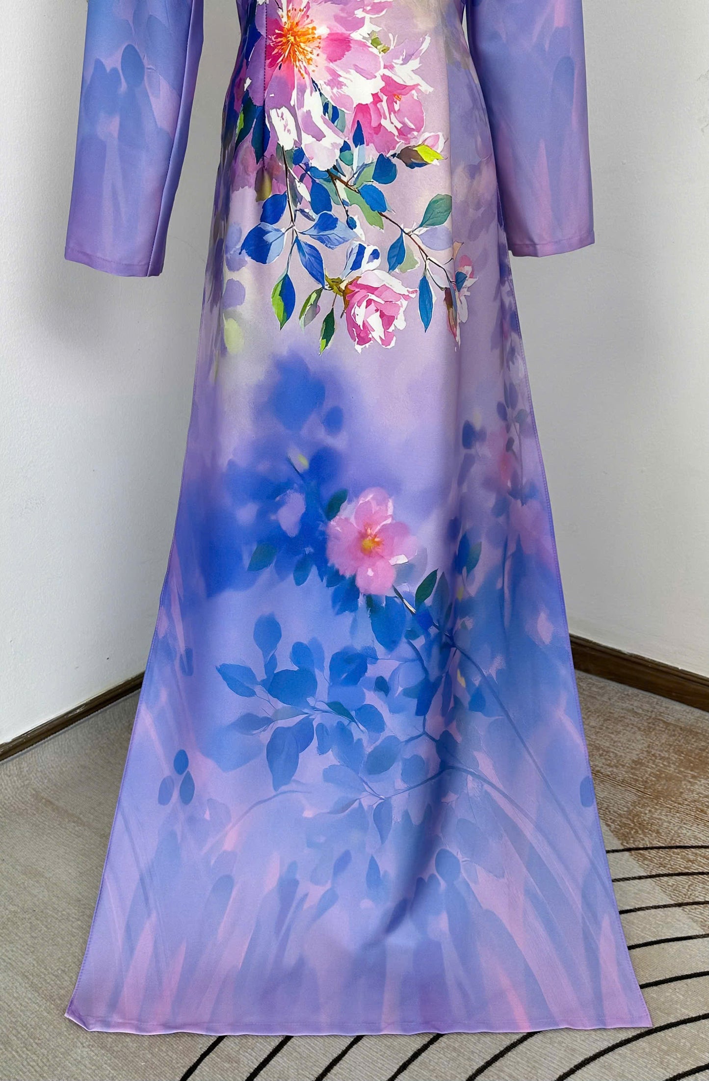 H992 4995 Áo only no pants - Áo dài dáng truyền thống chiết li eo