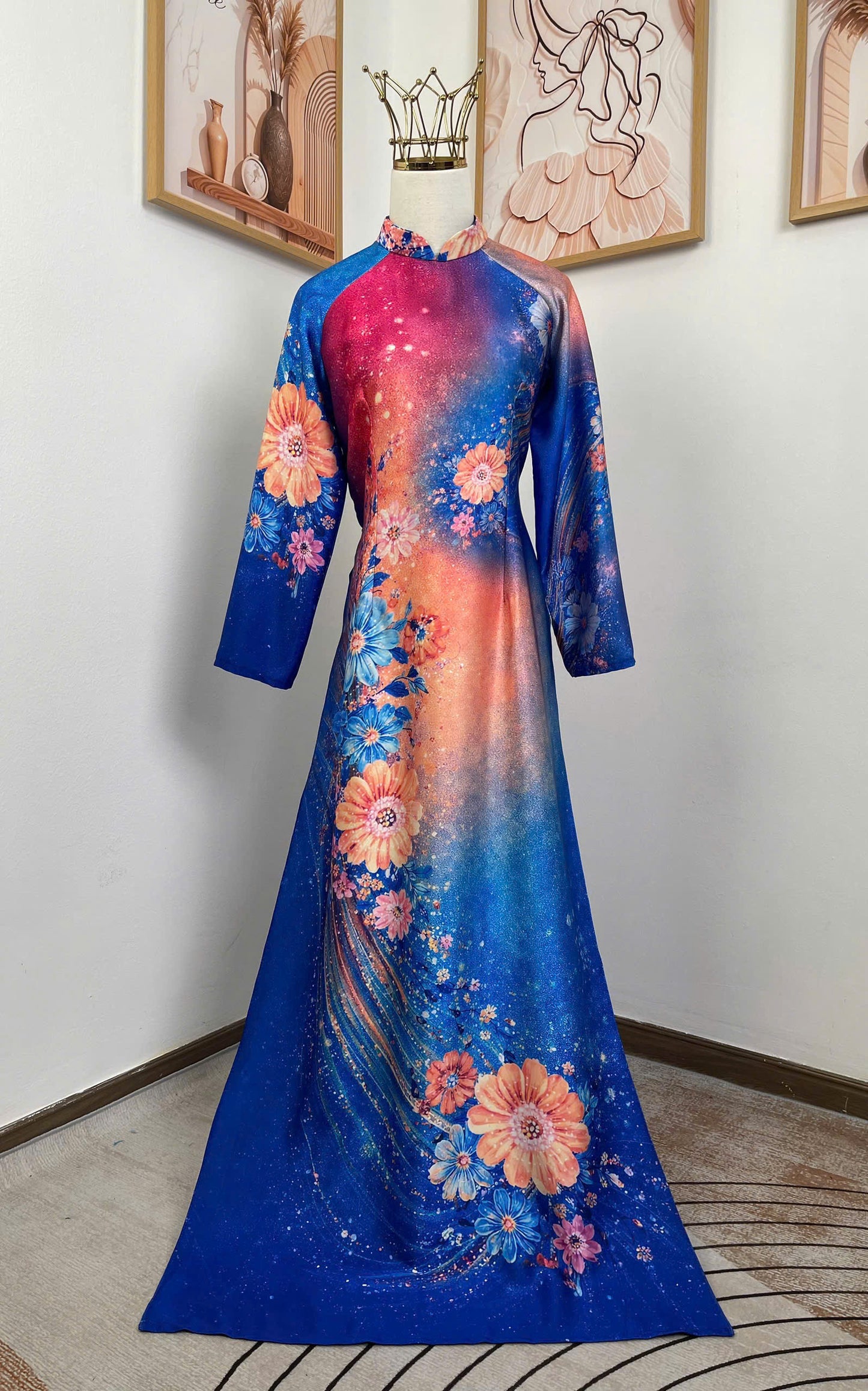 H726 5031 Áo only no pants - Áo dài dáng truyền thống chiết li eo lụa cao cấp