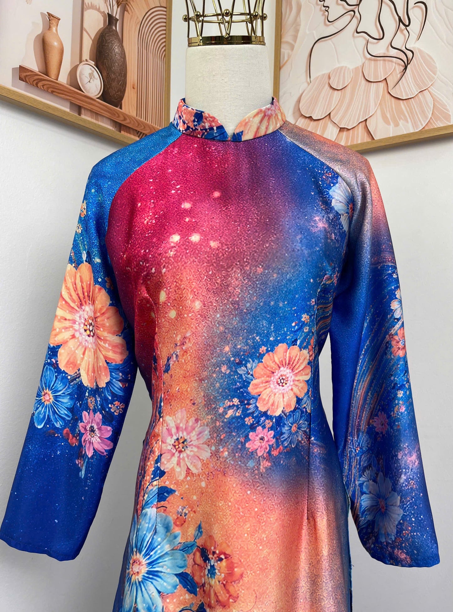 H726 5031 Áo only no pants - Áo dài dáng truyền thống chiết li eo lụa cao cấp