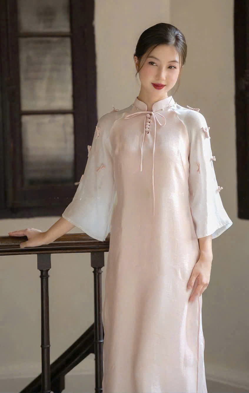 K54 5120 Áo only no pants - Áo dài cách tân phối tay tơ