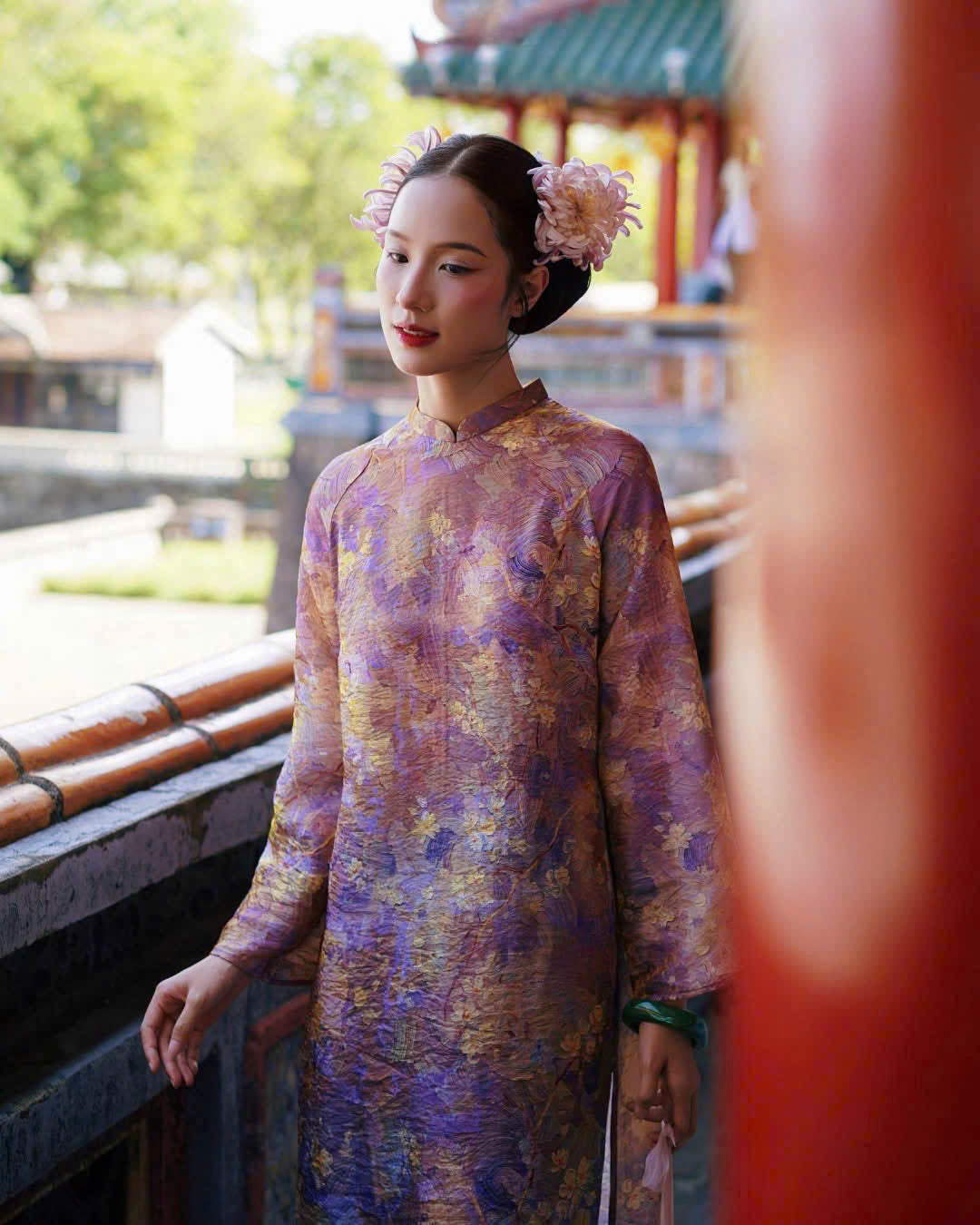 K65 Áo only no pants - Áo dài dáng suông 2 tà lụa tằm