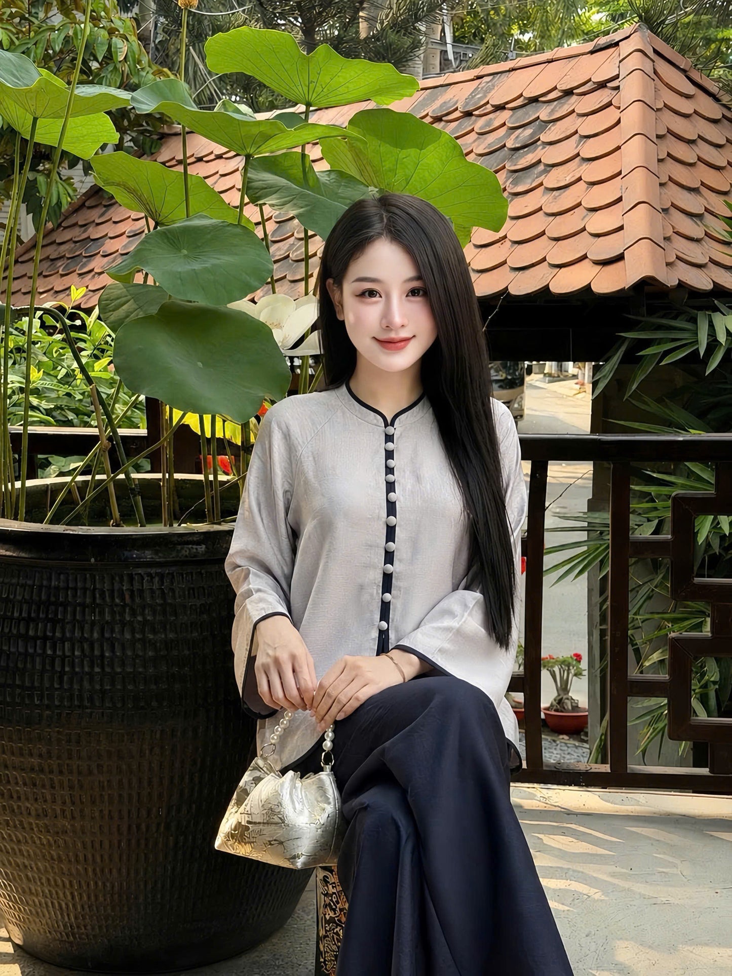 BB315 - Bộ bà ba đũi hàn màu xám