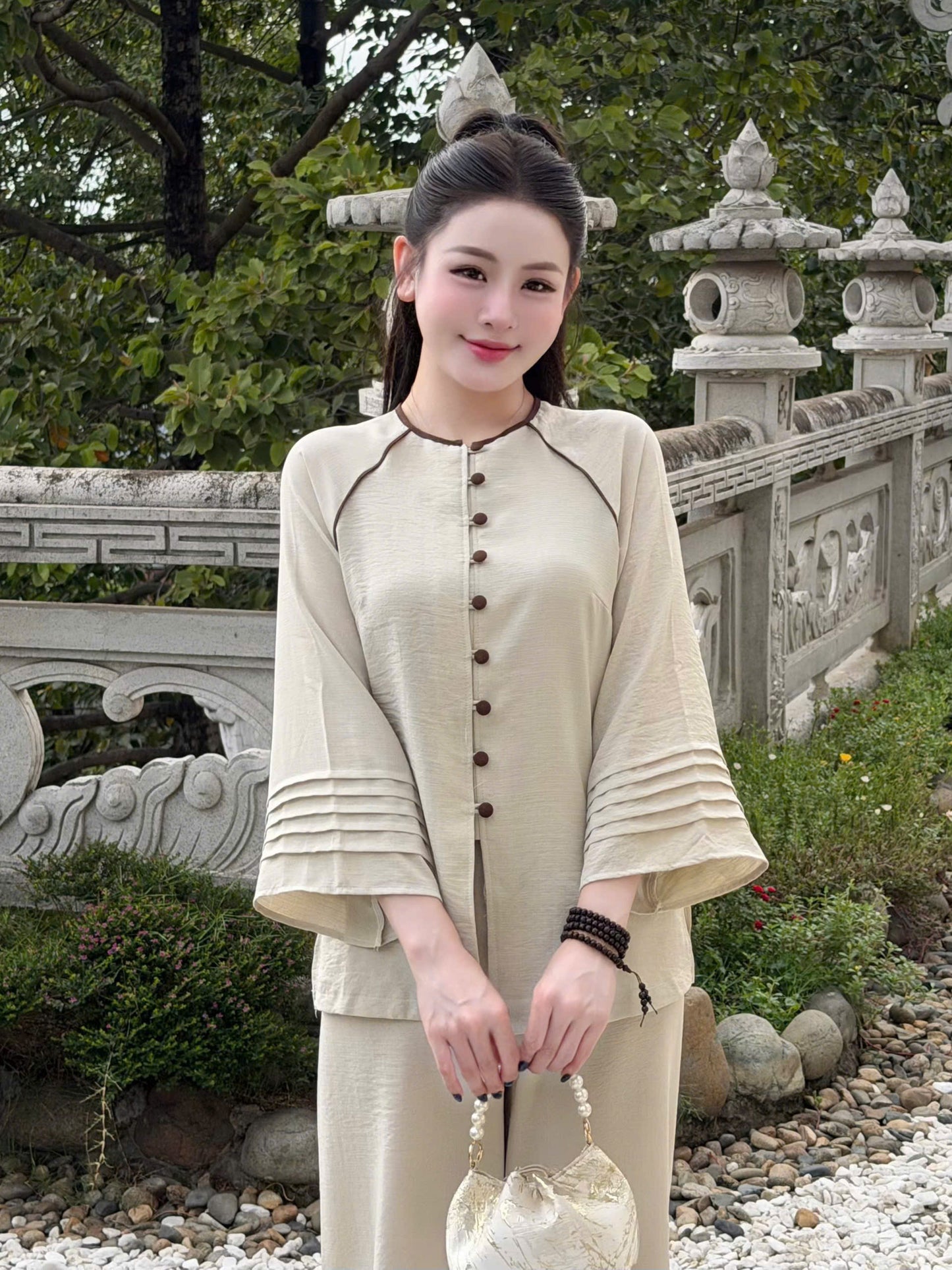BB311 - Bộ bà ba đũi hàn tay xếp li