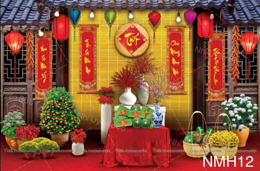 Super High Quality Back Drop. Code (NMH12) for Tet Vietnamese New Year