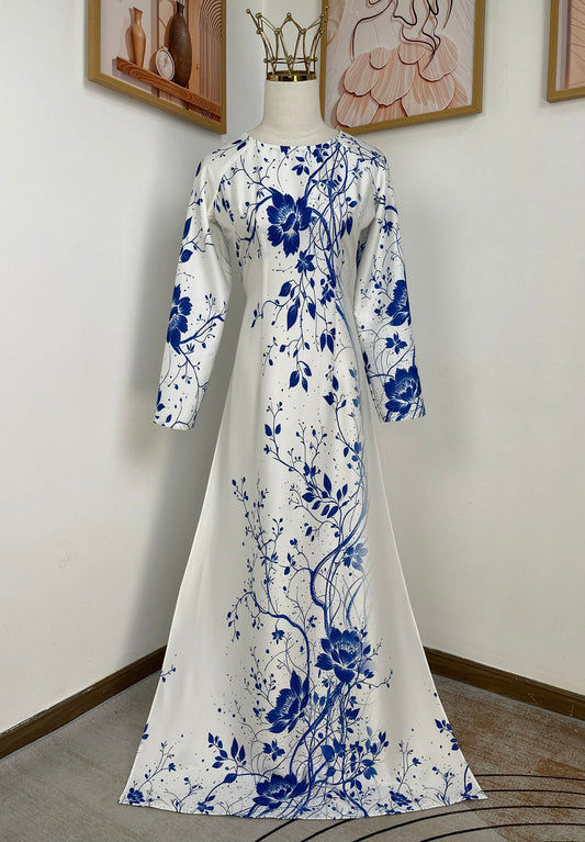 H664 Áo only no pants - Áo dài lụa ánh sao thiết kế