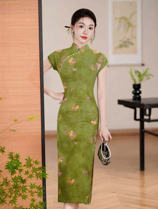 SX03 3745 - Sườn xám lửng bích xuân