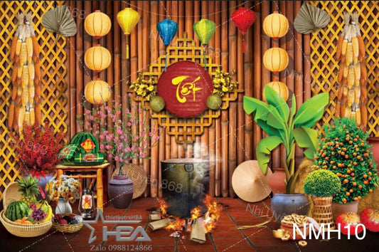 Super High Quality Back Drop. Code (NMH10) for Tet Vietnamese New Year