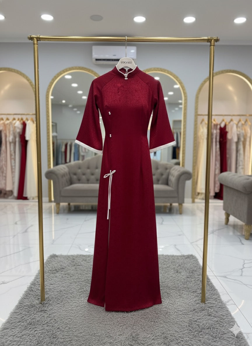 H201 H202 H203 1340 Áo only - Áo dài xẻ tà đính nơ