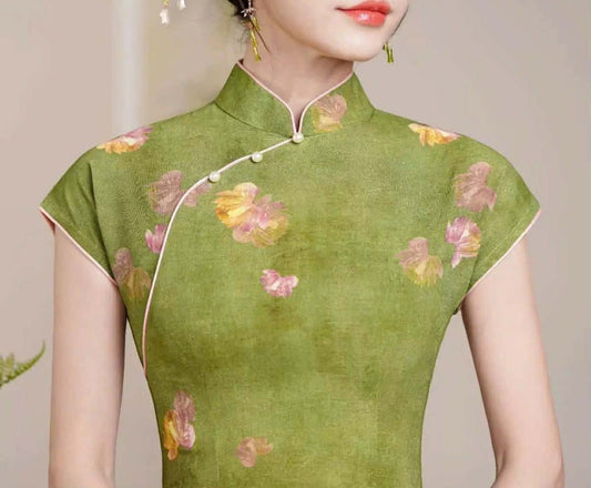 SX03 3745 - Sườn xám lửng bích xuân