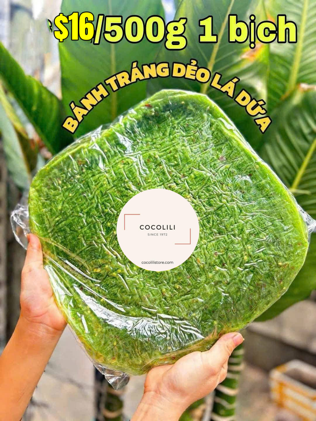 Bánh tráng dẻo lá dứa