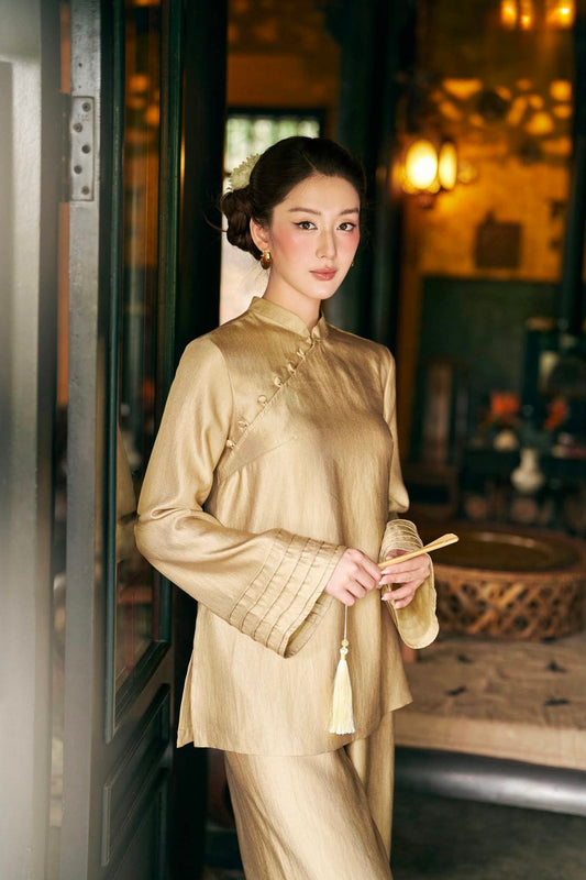 BB258 4469 - Set bà ba lụa nha xá trơn