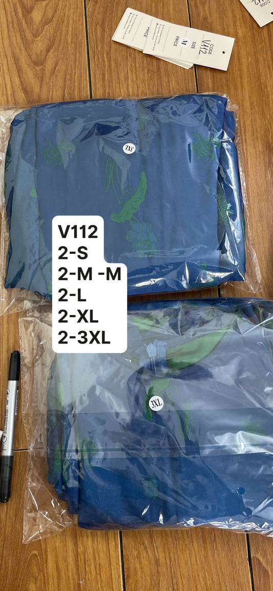 V112 - Đầm dài tay lụa nha xá màu xanh cổ vịt