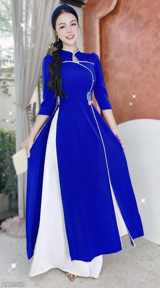 AD2962 Áo Only - Áo Dài Bông Hoa Lan