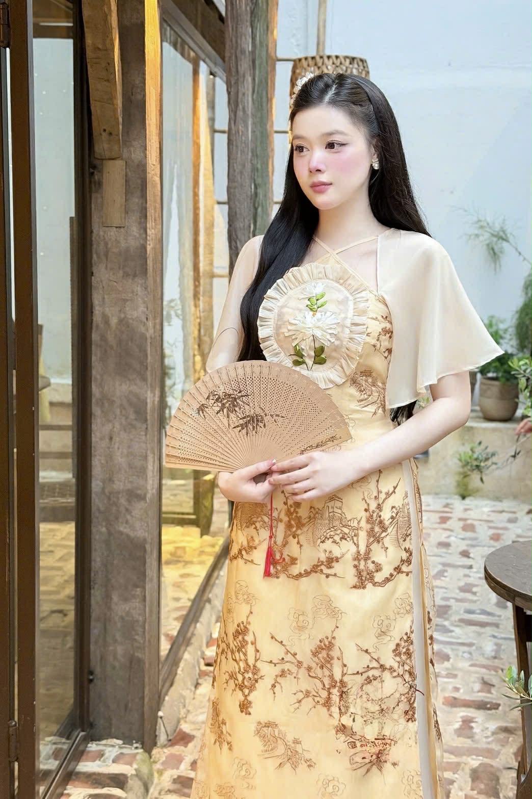 M308 Áo + quần - Áo dài cách tân yếm choàng