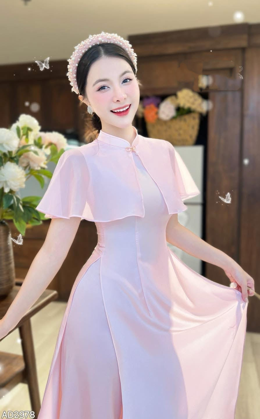 AD2978 Áo only - Áo Dài Liền Choàng Song Tử
