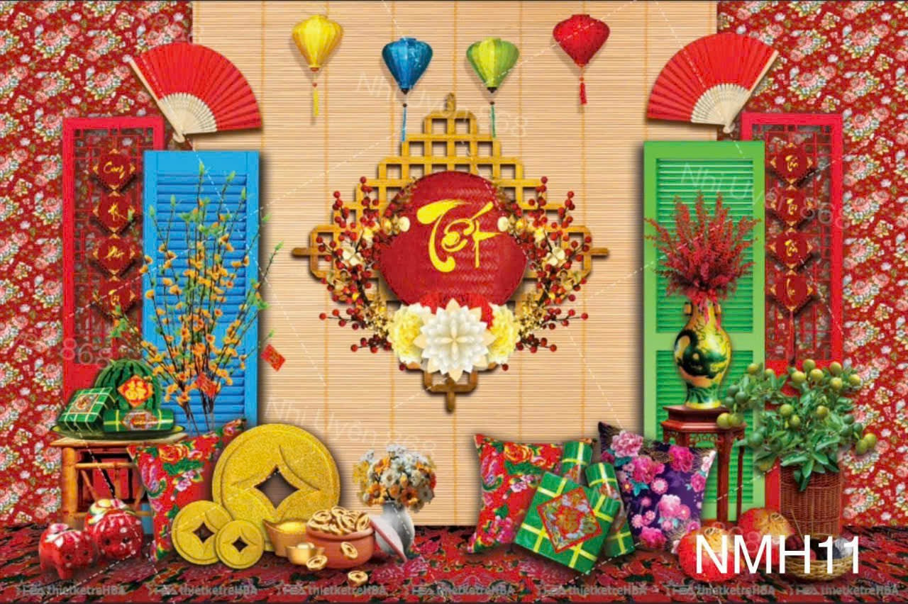 Super High Quality Back Drop. Code (NMH11) for Tet Vietnamese New Year