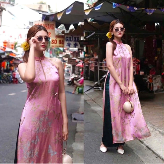 Y30 4429 Yếm only no pants - Yếm lụa silk óng Ý Yên màu hồng phấn