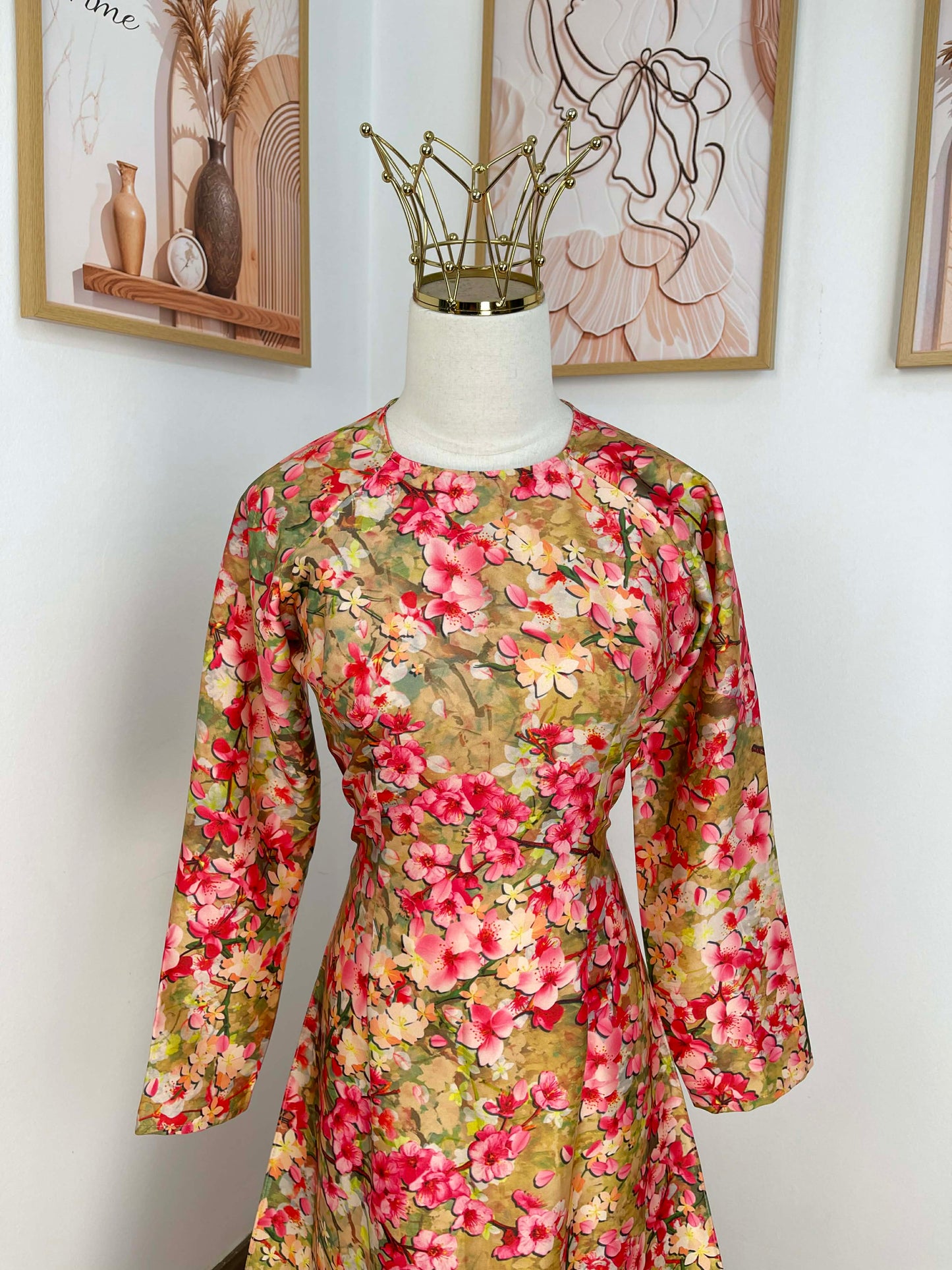 H410 1769  Áo +quần -Áo dài lụa kim sa phú quý +quần ngọc trai đỏ