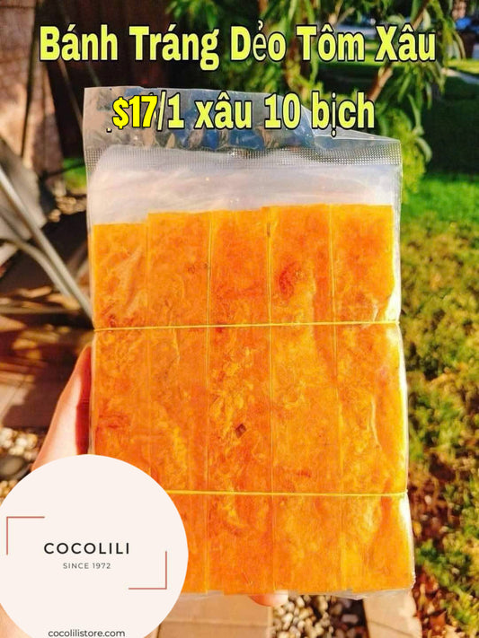 Bánh tráng dẻo tôm xâu