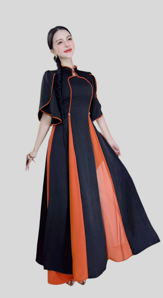 AD2894 Áo only - Áo dài 2 tà đình tranh