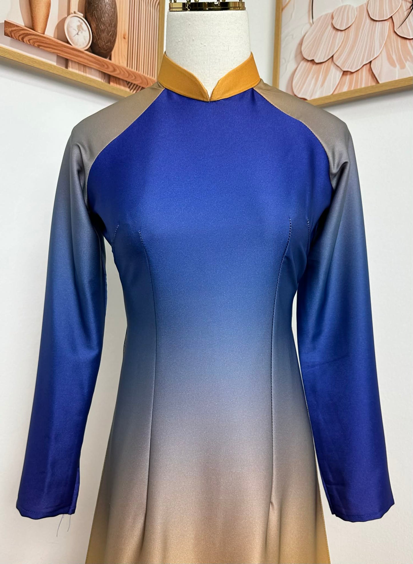 H553 3617 Áo only no pants - Áo dài lụa ánh sao thiết kế