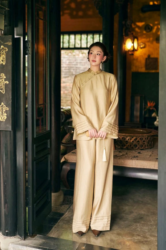 BB258 4469 - Set bà ba lụa nha xá trơn