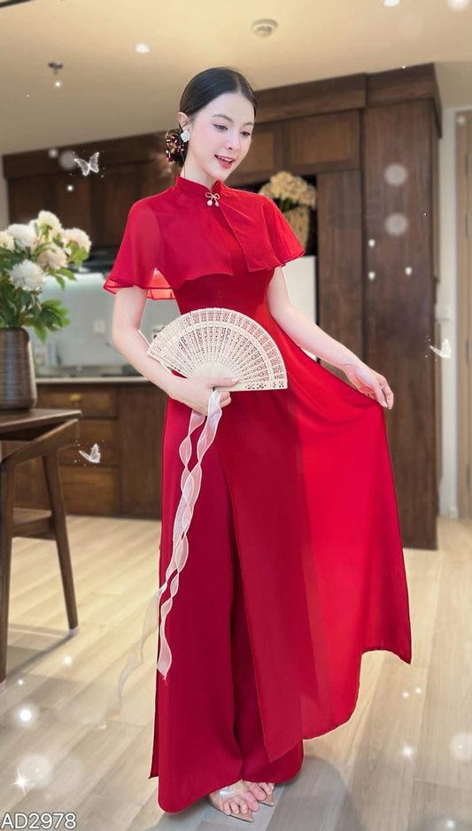 AD2978 Áo only - Áo Dài Liền Choàng Song Tử