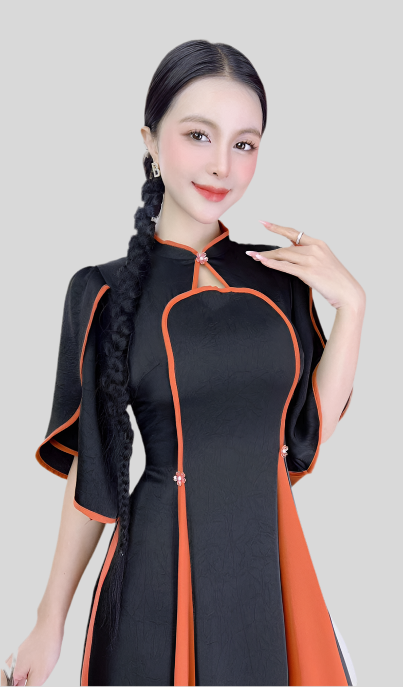 AD2894 Áo only - Áo dài 2 tà đình tranh