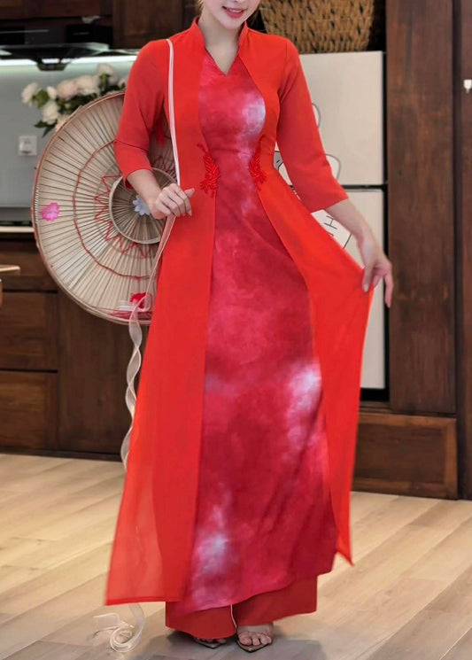 AD2003 4204 Áo only không quần - Áo Dài ngọn lửa đỏ